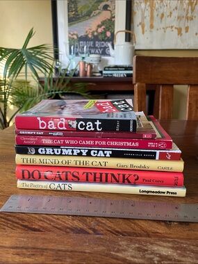 7 Mixed Lot of Red Yellow Cat Books - Grumpy Cat, Bad, Mind of, Poetry of …